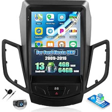 OiLiehu 6+128G 8 Core Android 13 CarPlay Android Auto Autoradio für Ford Fiesta MK7 2009-2016 Autoradio Mit Bildschirm 9.7 Zoll mit Bluetooth GPS FM RDS WiFi SWC DSP/EQ Rückfahrkamera