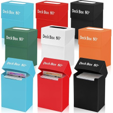 9 x kortų kaladžių dėžutė, 73 x 48 x 97 mm prekybos kortų laikymo dėžutė 80+ kortų, apverčiamos MTG kaladžių dėžutės, prekybos kortų dėžutė, suderinama su MTG ir kitomis TCG kortomis, 6 spalvos