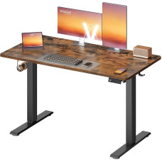 VASAGLE LSD312KD03 Reguliuojamo aukščio rašomasis stalas Stovimasis stalas Kompiuterinis stalas Ilgas sėdimasis stalas Atminties funkcija 4 aukščių biuro stalas 120 x 60 cm Vintage Brown