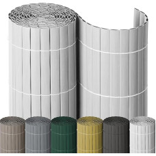 NOOR PVC privatumo ekrano kilimėlis, oro sąlygoms atspari balkono, terasos ir sodo privatumo tvorelė, tvirta balkono danga kaip privatumo ekranas, lengvai montuojamas tvoros ekranas, baltas, 90 cm x 3 m