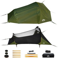 Naktinis kačių hamakas lauke atsparus oro sąlygoms: Lengva, 1 asmeniui, skirta stovyklavimui, žygiams ir sodui.