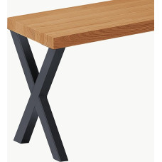 LAMO Manufaktur Valgomojo medinis suolas 30 x 80 x 47 cm Baldų kojelių dizainas Antracitas / Rustic