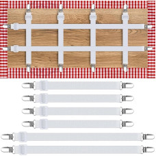 6 Packungen versteckte Klebeband-Tischdeckenklammern, elastische Tischdeckenklammern, perfekte Picknick-Tischdeckenklammern für Partys im Innen- und Außenbereich, Restaurant, Camping
