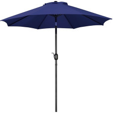 Yaheetech Parasol skersmuo 270 cm su alkūniniu sodo skėčiu rinkos skėtis pakreipimo alkūninis skėtis su 8 briaunomis Patio skėtis apsauga nuo saulės Navy Blue