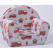 Vaikiškas fotelis, vienvietė mini kėdutė vaikams, maži ugniagesių baldai mažyliams darželiuose