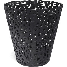 balvi Šiukšliadėžė popieriui su raidėmis iš juodo plastiko, 30 cm