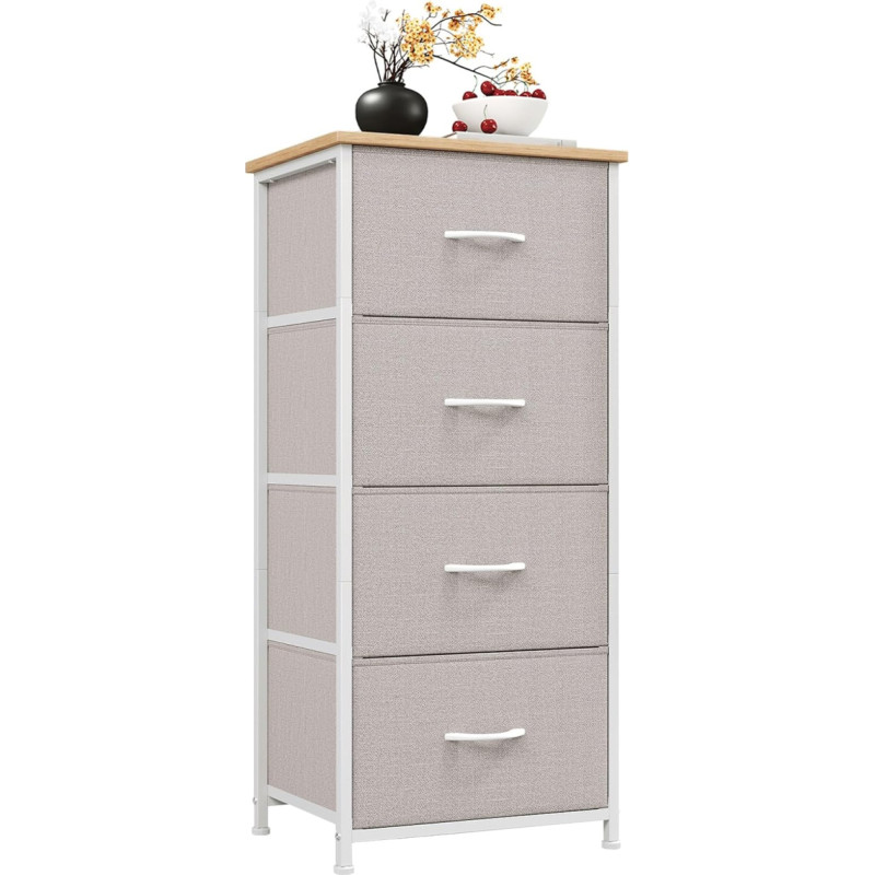 Somdot Komoda su stalčiais Miegamasis Gyvenamasis kambarys Prieškambaris Komoda Sandėliavimo spinta Audinys Komoda Pelenų pilka 30 D x 42 W x 93 H cm