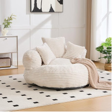 Miegamojo, svetainės, žaidimų kambario, 108 x 108 x 52 cm (smėlio spalvos) sofa be kaulų, 