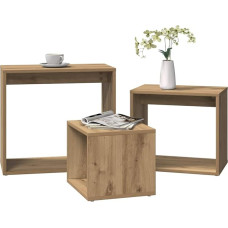 Mokuyard Oak Nesting Tables Modern Style for Living Room Office Bedroom Small Room 3 Pack