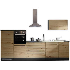 Jazz 4 Modern Corner Kitchen without Electrical Appliances in Anthracite, Artisan Oak Look - Spacious Kitchen Unit in L-Shape with Lots of Storage Space - 320 x 200 x 60 cm (W x H x D)