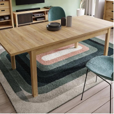 Forte Saitama Dining Table 160 Modern Extendable Wood Composite Mauvella Oak Wood Decor, 63