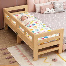 Sulankstomas 3-šoninis apsauginis turėklas Kūdikių lovelė, mediniai vaikų darželio baldai Nakvynės miegamojo lovelė - jungiamoji vienvietė maža vaikiška lovytė su nuimama tvorele (180 x 50 x 40 cm)