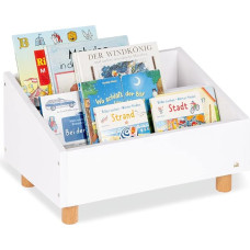PINOLINO Regal Ando Children's Bookcase, 2 Compartments, White Children's Bookcase for Children's Room, Children's Shelf with Scandinavian Design, Toy Shelf with Rounded Wooden Feet, from 3 Years