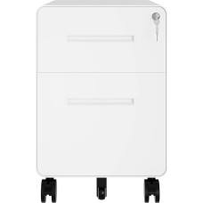 BISLEY EasyRoll Rolling Container with 1 Drawer and 1 Hanging Filing Drawer / Office Container White / Trolley Dimensions: H 500 x W 400 x D 500 mm Use for Desk, Files, Documents, Stationery