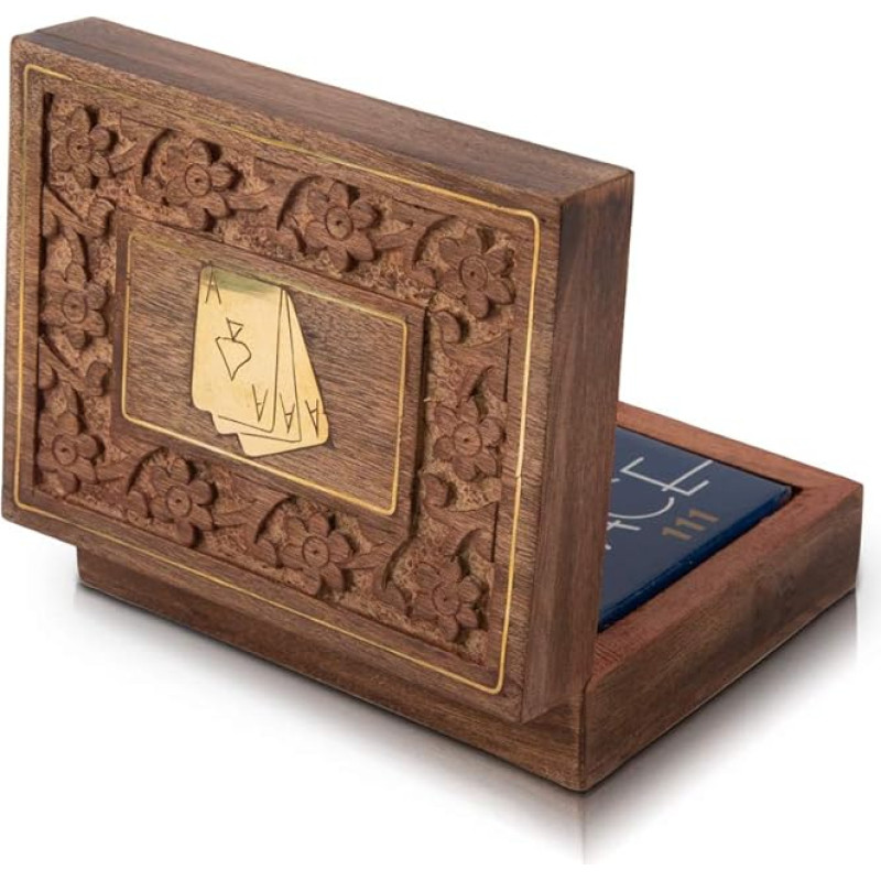Unikalios gimtadienio dovanų idėjos Rankų darbo klasikinis medinis žaidimo kortų laikiklis Deck Box Storage Case Organizatorius Premium kokybės žaidimo kortelės Housewarming Party dovanos jam jai