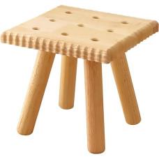 Kvadratinė mažų sausainių medinė taburetė, 24 x 24 x 24 cm (plotis x gylis x aukštis), kaimiška gėlių taburetė, augalų taburetė, šoninė taburetė, dekoratyvinė taburetė, taburetė