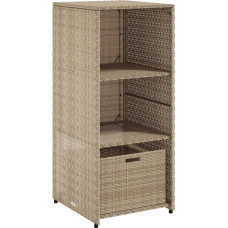 vidaXL Sodo spintelė, komunalinių paslaugų spintelė su daug vietos, šoninė spintelė su durimis, balkono spintelė, terasos spintelė, smėlio spalvos, iš polietileno rotango