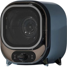 Small Condensation Clothes Dryer, Mini Tumble Dryer, Mini Spin Dryer with 0.8 kg Maximum Load, 0-200 Minutes Hot and Cold Air, 35 dB Low Noise Electroplated Blue