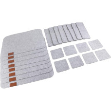 SIXRUN Tischset-Set mit Filzmaterial und Hitzebeständigkeit, Einschließlich Untersetzern und Gabeltaschen für den Esstisch (hellgrau)