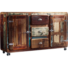 MASSIVMOEBEL24.DE FREEZY Solid Sideboard #07 - įvairiaspalvė, lakuota | Pagaminta iš regeneruotos medienos | 3 stalčiai - 2 durys | 40 x 150 x 90 cm | Komoda TV Sideboard Svetainės spintelė