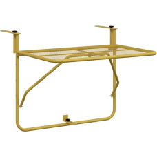 vidaXL Balcony Table Folding Balcony Hanging Table Hanging Table Folding Garden Table Balcony Side Table Balcony Folding Table Golden 60 x 40 cm Steel