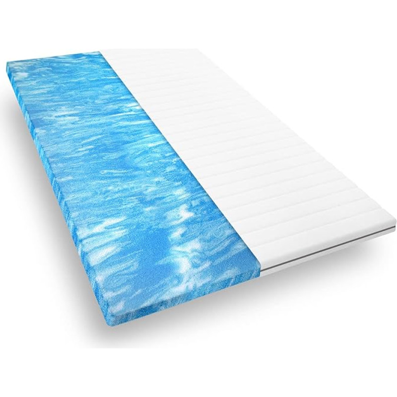 Mister Sandman Gel Topper 80x200 orthopädischer Topper aus Gelschaum für bequemes Liegen, weiche und atmungsaktive Matratzenauflage, Öko-Tex geprüft, Höhe ca 5 cm, Premium Doppeltuchbezug
