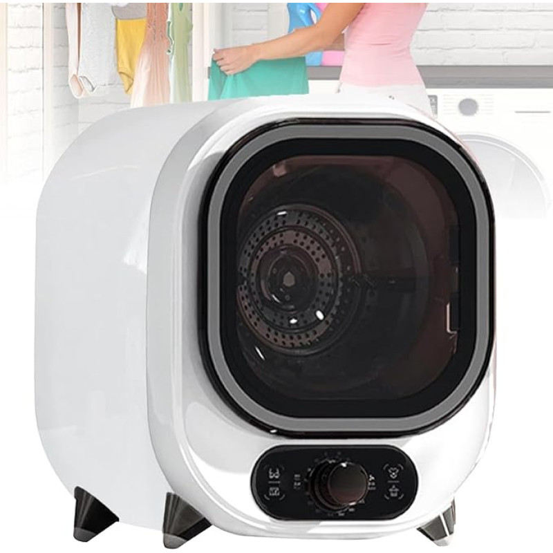 Nedidelė 450 W stalinė kondensacinė skalbinių džiovyklė su nerūdijančio plieno būgnu, nešiojamoji iš priekio kraunama kompaktiška skalbinių džiovyklė, 0,8 kg talpos, skirta montuoti ant stalviršio arba sienos (B)