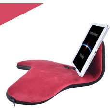 Multi-Angle Cushion for Tablets and Phones, iPad Cushion Holder with Adjustable Angle Control for iPad Air, iPad Mini, iPad Pro, iPhones, Tablets, eReaders and More (Wine Red)