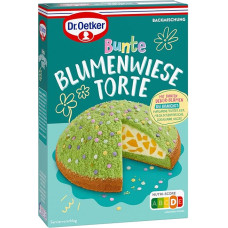 Dr. Oetker Colourful Flower Meadow Cake: Baking Mix for a Spring Mole Cake with Peaches and Sugar Decorative Flowers, 337 g