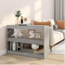 Bücherregal Grau Sonoma, 100x30x72 cm, Vielseitiger Raumteiler für Wohnzimmer, Schlafzimmer, Büro, mit 2 Ablagen