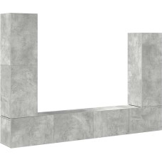 TV Schrank,4-TLG. TV-Schrank-Set Betongrau Holzwerkstoff,TV lenta Hängend Schrank Fernsehschrank TV bankas Wohnzimmer Möbel Modern Wandschrank für Wohnzimmer Schlafzimmer