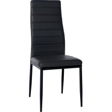 CLP Mayfair Dining Room Chair with Four-Leg Frame, Colour: Black, Material: Faux Leather