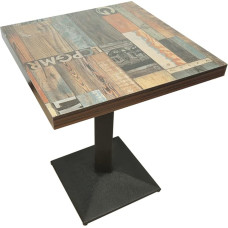 Dining Table, Kitchen Table, Small Dining Table, Simple Small Table for Kitchen, Dining Room and Living Room, Square, Made of Wood and Metal, Bar Table, Bar Table, Bistro Table (60 x 60 x 75 cm
