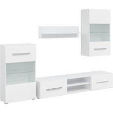 TV Schrank,Fünfteilige Wohnwand TV-Schrank Weiß,TV lenta Hängend Schrank Fernsehschrank TV bankas Wohnzimmer Möbel Modern Wandschrank für Wohnzimmer Schlafzimmer
