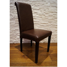 Tamsiai rudos spalvos blizgančios natūralios odos kėdės Artūro odos kėdės Tikros odos antikvarinės tamsiai rudos spalvos valgomojo kambario kėdė Kėdė su atlošu Karvės oda Pilnos odos valgomojo kambario kėdės Valgomojo kambarys