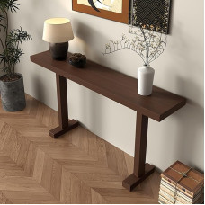 Modernus, minimalistinis, ilgas konsolinis staliukas prieškambaryje, sofos staliukas, prieškambario lentyna, plonas prieškambario, sofos ir svetainės stalas (rudas, 120 x 30 x 75 cm/47 x 12 x 29,5 colių)
