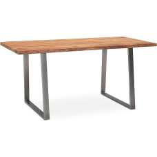 FineBuy Valgomojo stalas 120 x 60 x 76 cm Akacijų medžio masyvo/metalo valgomojo stalas 