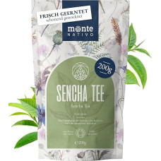 Monte Nativo Loose-Leaf Sencha Green Tea, High-Quality and Aromatic Green Tea, 100% Natural and No Additives, Aromatic Herbal Tea for a Delicious Infusion, 200 g