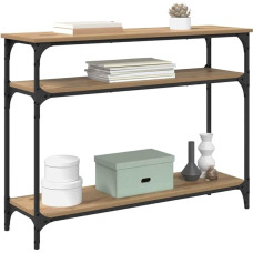 vidaXL Artisan Oak Console Table, 100 x 29 x 75 cm, Wood Composite, Living Room, Rectangular, Industrial Console Table, Narrow Entrance, Robust Hallway, Modern Storage Space