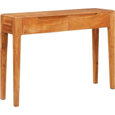 Konsolentisch Schmal Holz Flurtisch mit 2 Schubladen, Eingangstisch Sofatisch für Wohnzimmer Foyer Eingang, Braun 110 x 30 x 80 cm Massivholz Akazie