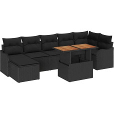 Garten-Sofa-Set mit Kissen mit Speicher 8 pcs Schwarz Modelis3349491