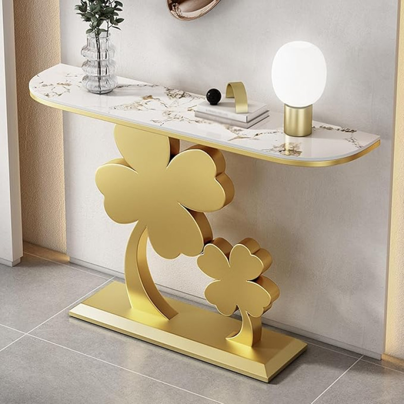 Diele Konsolentisch mit Steinplatte und Metallfuß für Wohnzimmer, Flur, Foyer