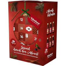 RABENHORST Juice Advent Calendar 2025 - 24 High-Quality Direct Juices in Glass Bottles (12 Different Varieties) - Vegan, No Added Sugar - Healthy Advent Calendar for Children and Adults