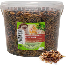 UGF vabzdžių mišinys, 3 litrų talpos kibiras ≈ 500 g, maistas ežiams, pelėkautams, žiurkėnams, žiurkėnams, driežams - mėsos sliekai, musių lervos, šilkaverpiai