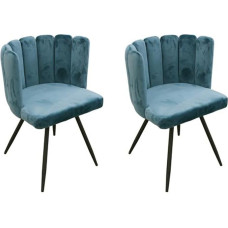 HOME DECO FACTORY 2 dalys Ariel Velvet Duck Blue Mobilier kėdė Stalo kėdė Gyvenamasis kambarys Valgomasis kambarys Miegamasis Baldai Tekstilė Poliesteris 52,5 x 50,5 x 79,7 cm