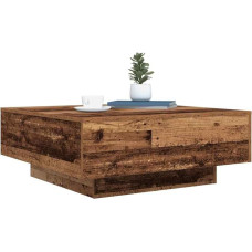 vidaXL kavos staliukas Antikvarinis medis ir mėlyna spalva 80 x 80 x 31 cm Medžio kompozitas Šiuolaikinis kavos staliukas Stilingas svetainės LED apšvietimas Daugiafunkciniai baldai patalpoms Elegantiškas centras