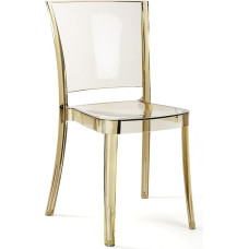 Lucienne skaidri kėdė Skaidrus polikarbonato dizainas Gintarinė geltona 4 kėdės