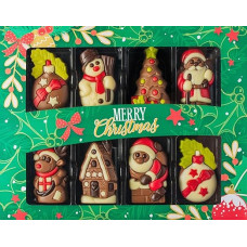 Confiserie Weibler Chocolate Christmas | Kalėdinė dovana moterims, vyrams ir vaikams | Kalėdinės dovanos | 8 šokoladiniai saldainiai | 80 g