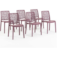Anna Fibreglass Resin Chairs (6, Pink Mauve)