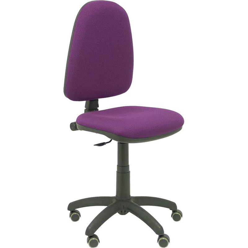 PIQUERAS Y CRESPO Modelo 04CP Silla de oficina ergonómica con mecanismo de contacto permanente, regulable en altura y ruedas de parquet Asiento y respaldo tapizados en tejido BALI color morado